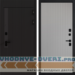 Дверной континент ДК-20 Черный софт Панель Хомс цв. Софт сер рельеф